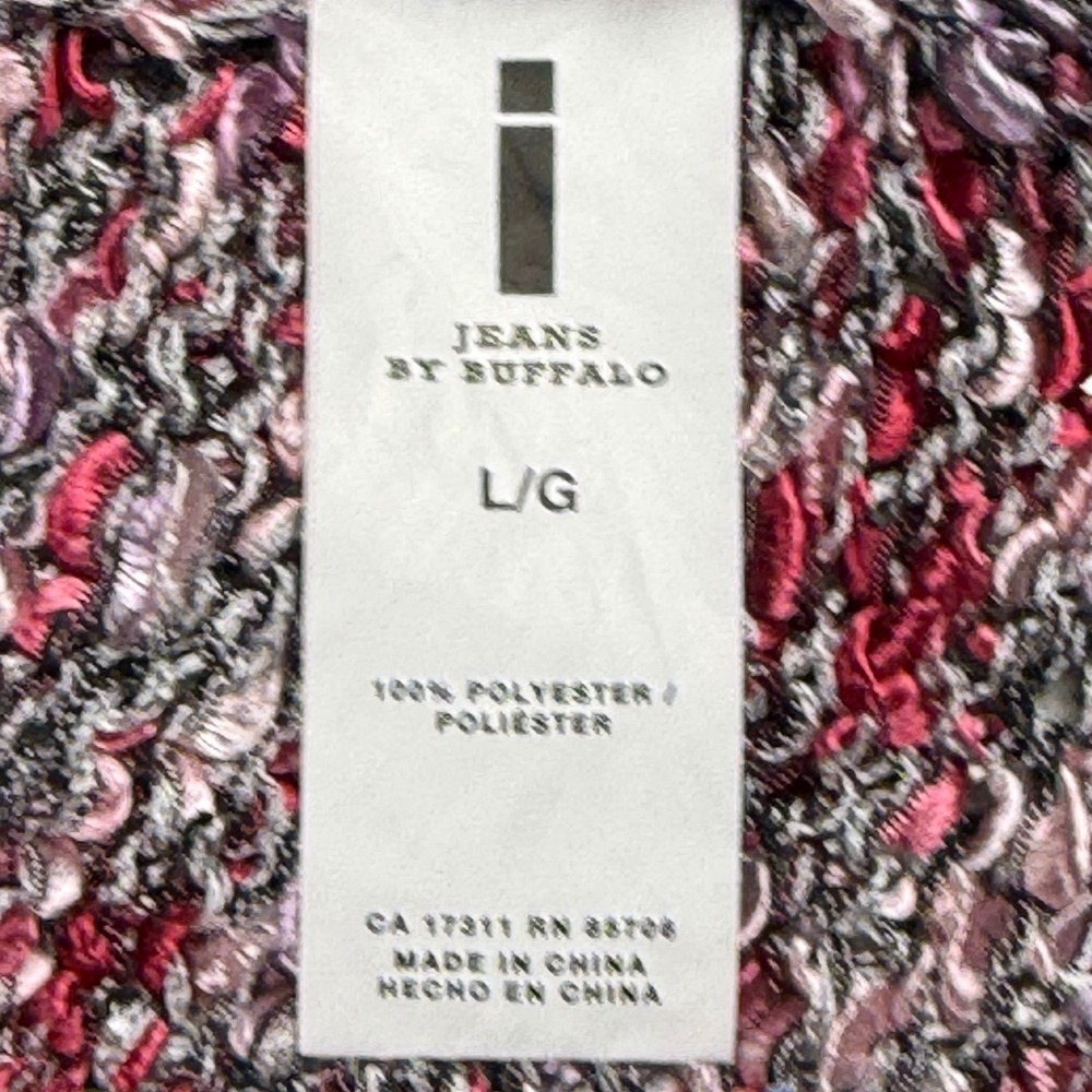 I Jeans By Buffalo‎ Sequin Open Knit Sweater Womens Large Pink Marled - Picture 9 of 10